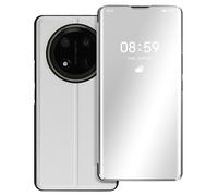 Avizar Étui pour Honor Magic 7 Lite – Miroir · Cuir vegan · Support vidéo · Antichoc – Argent