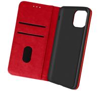Etui pour iPhone 13 Pro Max Clapet Portefeuille Support Vidéo Rouge