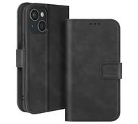 Étui pour iPhone 15 Portefeuille Clapet Support Vidéo Noir