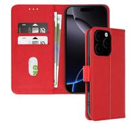 Avizar Étui pour iPhone 16 Pro Clapet Portefeuille et Support Vidéo Rouge
