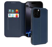 Étui pour iPhone 16 Pro Max Clapet Porte-cartes et Support Vidéo Bleu nuit