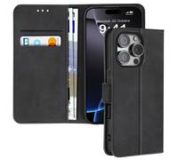 Avizar Étui pour iPhone 16 Pro Max Clapet Portefeuille Support Vidéo Noir