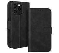 Avizar Étui pour iPhone 16 Pro Portefeuille Clapet Support Vidéo Noir