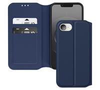 Étui pour iPhone 16e Clapet Porte-Cartes et Support Vidéo Bleu