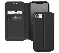 Avizar Étui pour iPhone 16e Clapet Porte-Cartes et Support Vidéo Noir