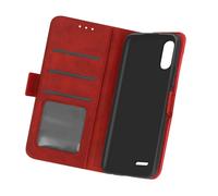 Avizar Étui pour LG K22 Style Vintage avec Porte-cartes et Support Vidéo Rouge