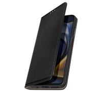 Avizar Étui pour Smartphone Motorola Moto E15 / G05 Cuir vegan Portefeuille clapet aimanté Noir
