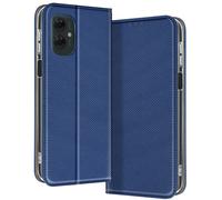 Avizar Étui pour Moto G55 Clapet Porte-carte et Support Vidéo Bleu nuit