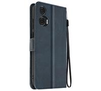 Étui pour Motorola Edge 50 Fusion Dragonne Clapet Support Portefeuille Bleu nuit