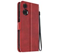 Avizar Étui pour Motorola Edge 50 Fusion Dragonne Clapet Support Portefeuille Bordeaux