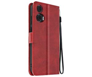 Avizar Étui pour Motorola Edge 50 Fusion Dragonne Clapet Support Portefeuille Bordeaux