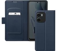 Avizar, étui pour Motorola Moto G05 et E15, porte-carte, support vidéo, bleu foncé