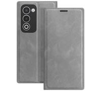 Avizar Étui pour Oppo A5 Folio Classique avec Fonction Support Gris