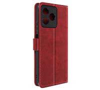 Avizar Étui pour Realme Note 50 Porte-carte Support Vidéo Série Vintage Rouge