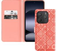 Avizar, étui pour Redmi Note 14 5G, fleurs mandala, porte-monnaie avec support., Rose