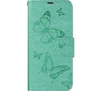 Avizar, étui pour Samsung A35 5G Portefeuille papillon avec dragonne, bleu turquoise