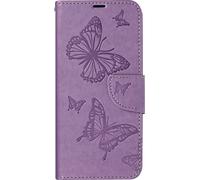 Avizar, étui pour Samsung A35 5G Portefeuille papillon avec dragonne, Violet