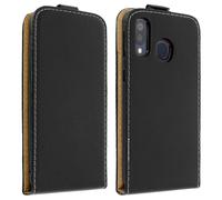 Étui pour Samsung Galaxy A40 Effet Lisse Clapet Vertical Porte-carte Noir