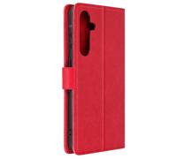 Etui pour Samsung Galaxy A55 Portefeuille Fleur Papillon avec Dragonne Rouge