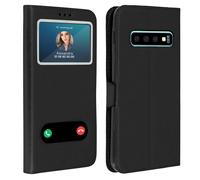 Avizar Étui pour Samsung Galaxy S10 Housse Folio Double Fenêtre Fonction Support