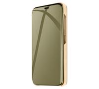 Avizar Étui pour Samsung Galaxy S24 Clapet Effet Miroir Support Stand Dorée