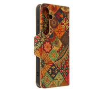 Avizar Étui pour Samsung Galaxy S24 Clapet Liège Portefeuille Design Bohème
