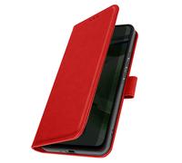Avizar Étui pour Samsung J6 Plus Portefeuille et Support Vidéo Rouge