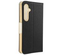 Etui pour Samsung Galaxy S24 Clapet Portefeuille Support Vidéo Noir / Or