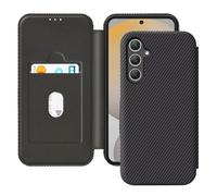 Avizar Étui pour Samsung S24 FE – Fibre de carbone, Anti‑RFID, Support vidéo – Noir