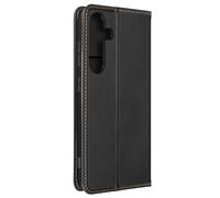 Avizar Etui pour Samsung S24 Portefeuille Support vidéo Rabat magnétique Noir