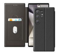 Etui pour Samsung S24 Ultra Fibre Carbone Support Vidéo et Anti-RFID Noir