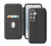 Avizar Étui pour Samsung S25 Fibre de Carbone Support Vidéo et Anti-RFID Noir