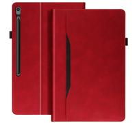 Avizar Étui pour Samsung Tab S10 FE Plus Clapet Portefeuille Support Vidéo Rouge