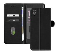 Avizar Étui pour Sony Xperia XA Clapet Portefeuille et Support Vidéo Noir
