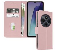 Étui pour Xiaomi Redmi 14C Clapet Portefeuille et Support Vidéo Rose champagne