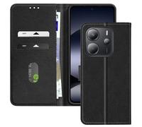Avizar Étui pour Xiaomi Redmi Note 14 4G – Clapet portefeuille et support vidéo Noir