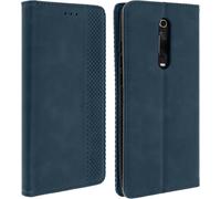 Avizar, Étui rétro vintage & fonction support pour Xiaomi Mi 9T, Bleu foncé