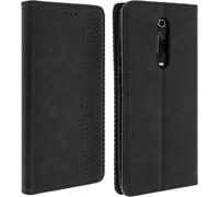Avizar, Étui rétro vintage & fonction support pour Xiaomi Mi 9T, Noir