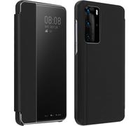 Avizar, étui semi-transparent à rabat avec fenêtre pour Huawei P40 Pro, noir
