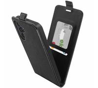 Avizar Étui Vintage Clapet Vertical pour Samsung Galaxy A15 5G Noir