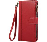 Avizar, étui zippé pour Galaxy S24 FE avec bandoulière amovible, rouge