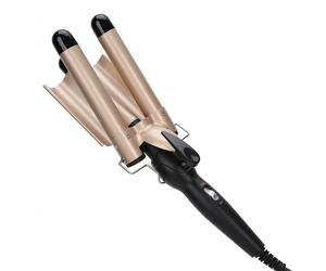 Avizar Fer À Boucler Triple Tube Céramique 70W avec Chauffage Rapide PTC Noir