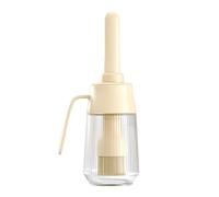 Avizar Flacon Brosse à Huile 300ml en Verre avec Pinceau Silicone Intégré Beige