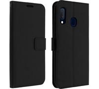 Avizar, Flip Cover Stand Case Portefeuille & Stand Fonction Samsung Galaxy A20e, Noir