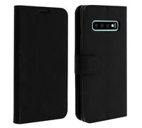 Avizar, Flip Stand Cover Portefeuille & Stand pour Samsung Galaxy S10, Noir