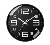 Avizar Horloge Murale Silencieuse Moderne 26cm Chiffres Contrastés Noir