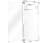 Avizar, Housse de protection pour Google Pixel 7a Coins renforcés + film en verre, Transparent
