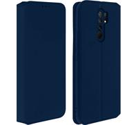 Avizar, Housse en simili-cuir Classic Edition Xiaomi Redmi 9, bleu foncé