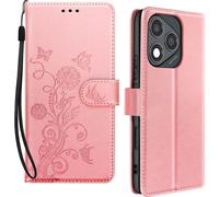 Avizar, housse motif fleurs et papillons pour Honor 400 Lite dragonne, rose
