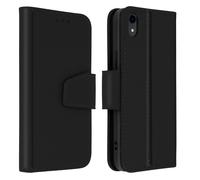 Avizar Housse pour iPhone XR Cuir Porte-carte Fonction Support Premium Noir